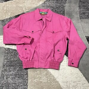 Vintage Wrangler Brushpopper Jacket Women XL Pink Western Zipper Button Up Rodeo